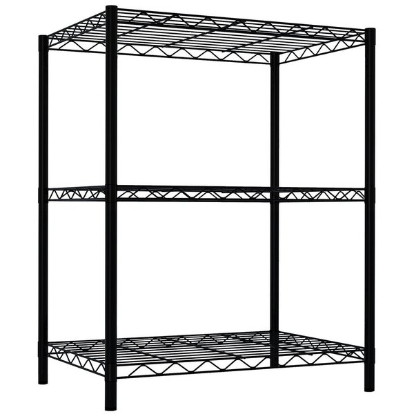 Hds Trading 3 Tier Steel Wire MultiPurpose FreeStanding Heavy Duty Shelf, Black ZOR95907